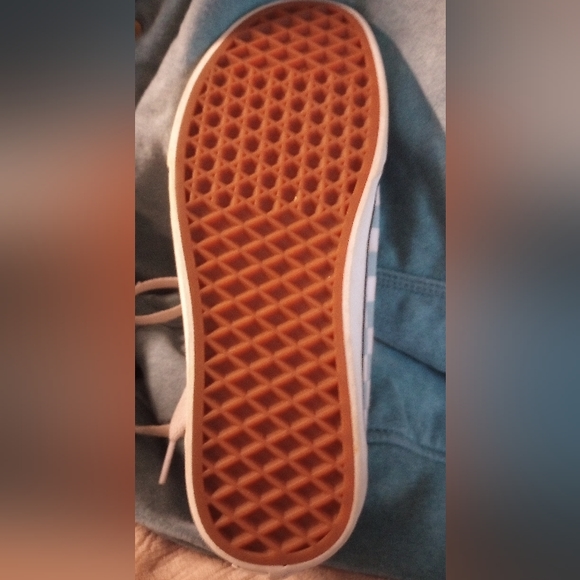 Women's Vans size 8 sneakers, blue and white checkered - Picture 6 of 7